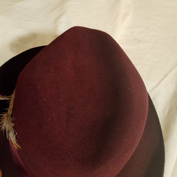 HAT Mens Preowned DOBBS  color Merlot size 7 3/4 with Hat Box - Picture 7 of 8